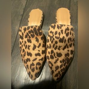 Banana Republic leopard mules.   Size 7